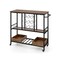 Edge Collections - 42.5" x 16" x 36" - Rustic Rolling Bar Cart with Wine and Glass Racks - 1 Piece